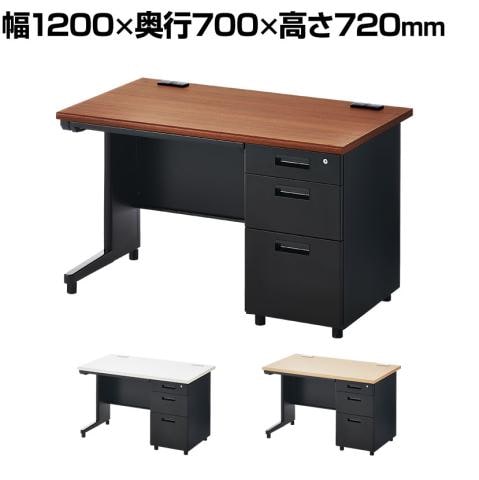 スチールデスク ブラック 片袖机