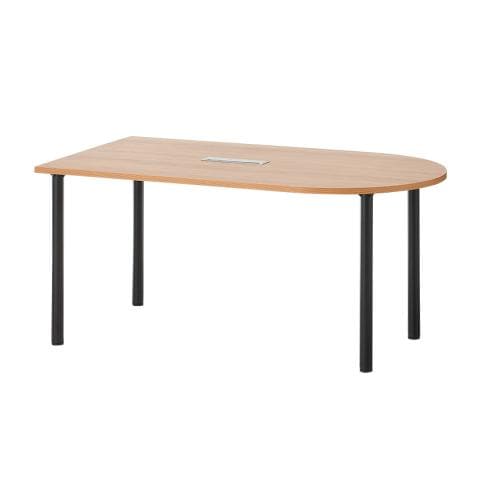 半楕円型で少人数の会議にも最適!モニターの設置もできる「U型ミーティングテーブル2 配線ボックス付き OC-UMT2-1690」