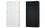 スチール引戸書庫 引違い書庫浅型 幅880×奥行400×高さ1790mm