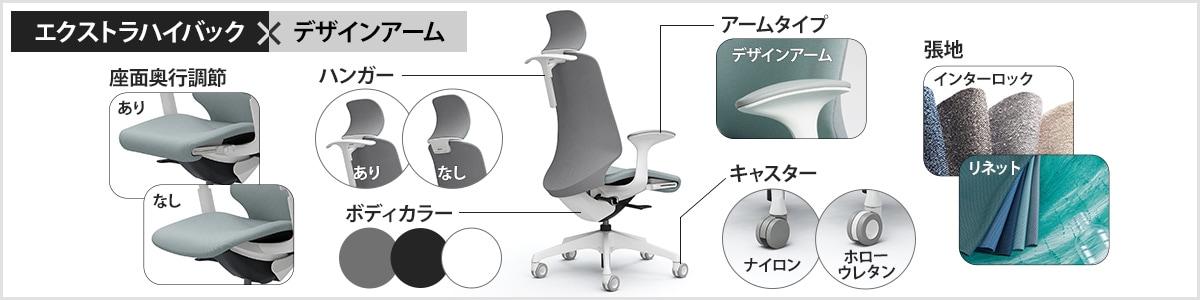 スフィア　エクストラハイバック　デザインアーム