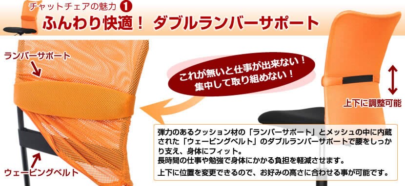 Chat Chair -チャットチェア- ふんわり快適! ダブルランバーサポート