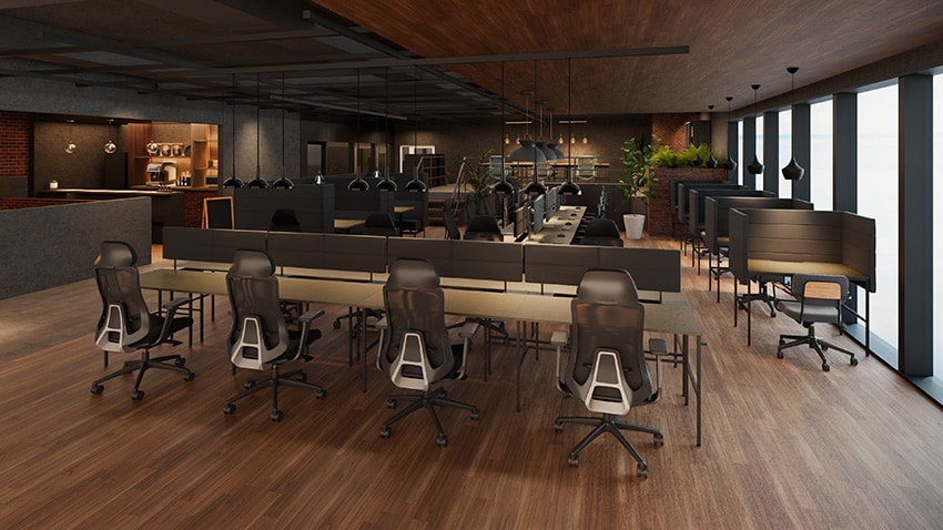 開放感を活かした、ABW対応のオープンデスク