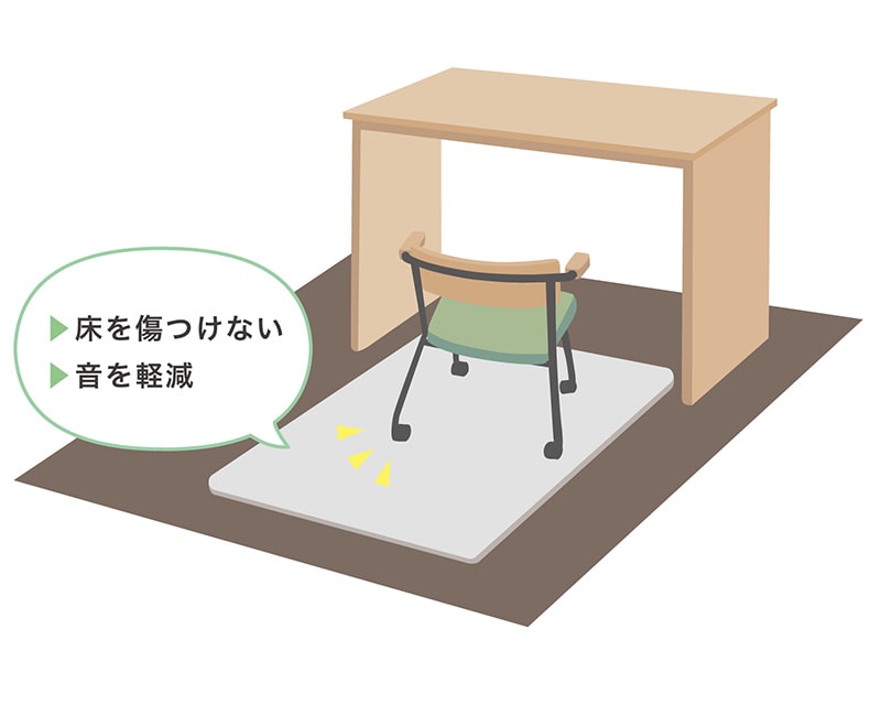 床を傷つけたくないなら「チェアマット」もおすすめ