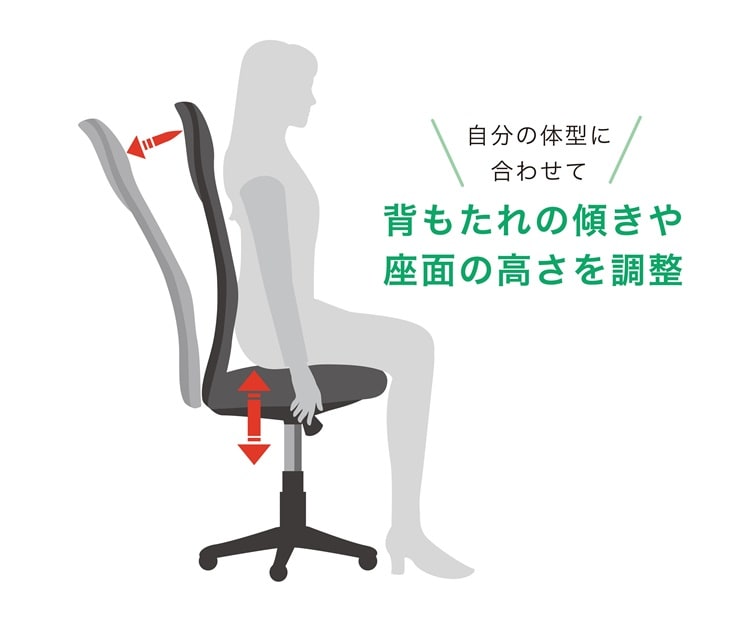 背もたれ 傾き調整