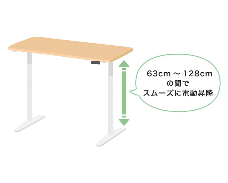 静かでスムーズな電動昇降機能