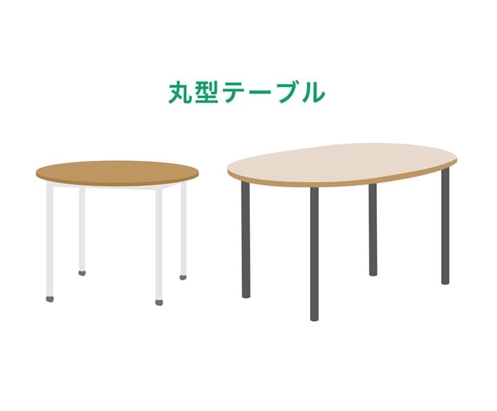 丸型テーブルのイラストを作成
