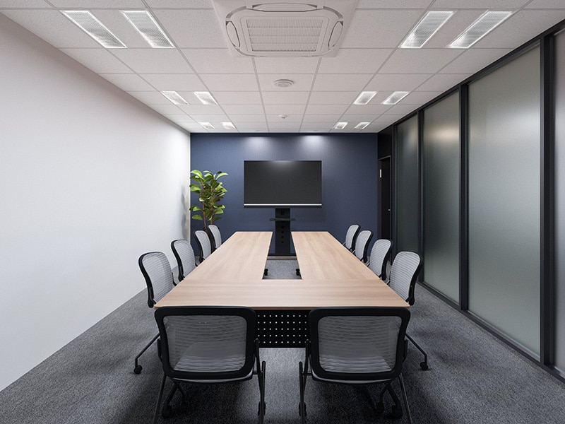 コーディネート事例②：洗練されたモダンテイストの会議室コーディネート