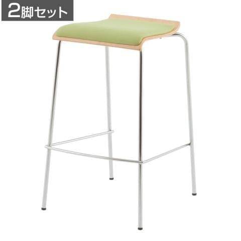 【2脚セット】カフェ・カウンターチェア パッド付き