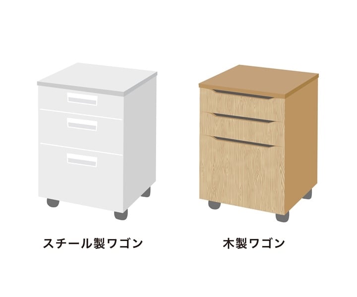 木製・スチール製ワゴンのイラスト
