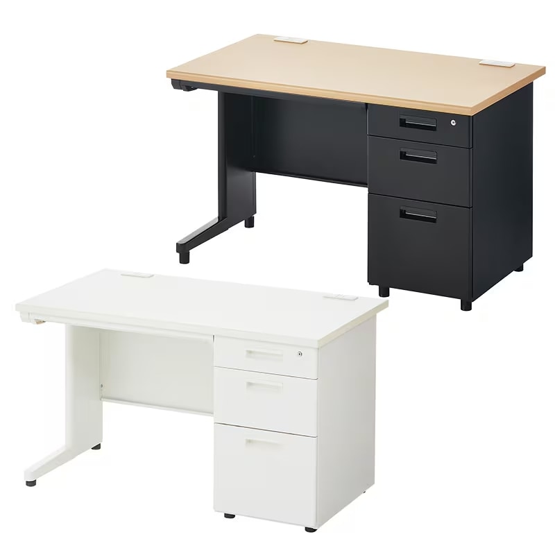 収納一体型デスク：書類や小物をすっきり整理できる