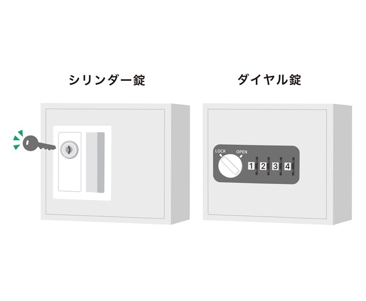 スチールロッカーと木製ロッカーのイラスト