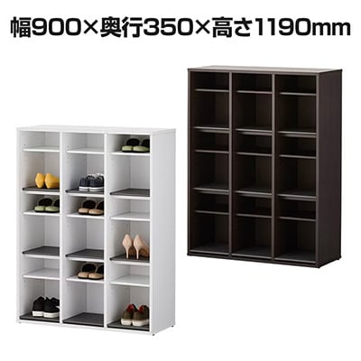 シューズラック:木製でも水が染みない素材で汚れにくくオフィスの綺麗さを維持する「スリッパシューズラック 下駄箱 樹脂棚付き OC-WSSR-R339」