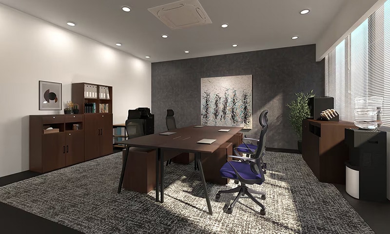 シックモダンで空間を整えた高級感がおしゃれなワークスペース