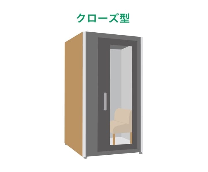 クローズ型のブースのイラスト