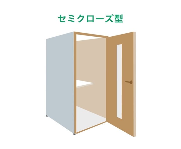 セミクローズ型のブースのイラスト