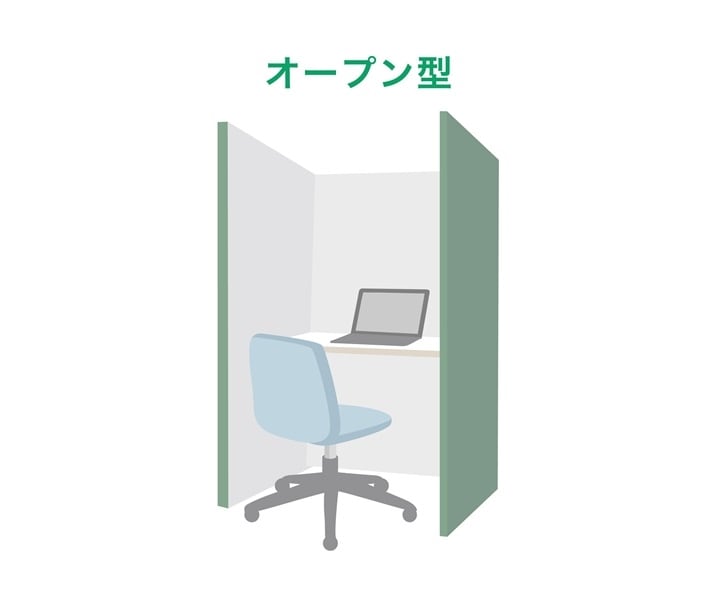 オープン型のブースのイラスト