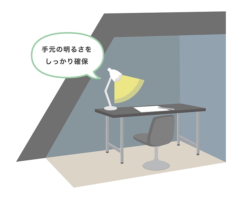 手元の明るさをしっかり確保