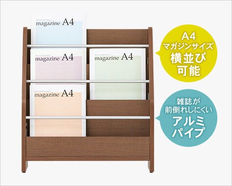 雑誌が横に並べられる