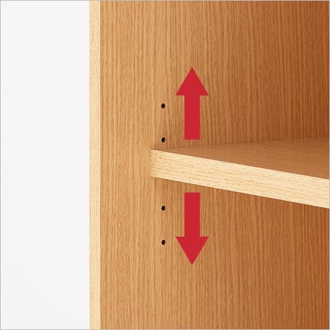 細かく調整できる可動棚