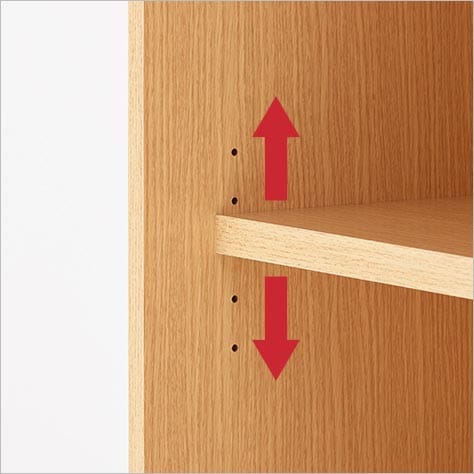 細かく調整できる可動棚