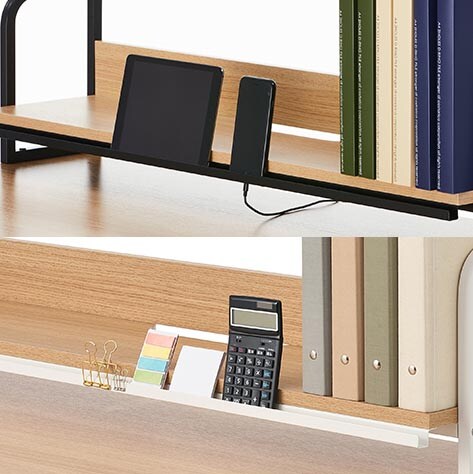 メモや携帯電話も置ける前面部分