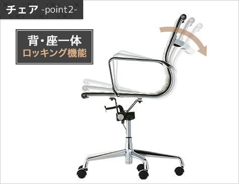 背・座一体ロッキング機能