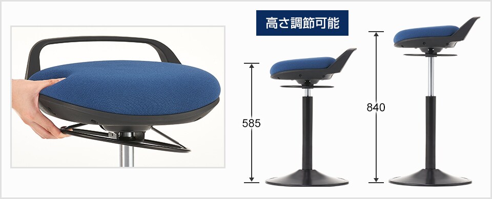 360度どこでも高さ調整できるリング状レバー