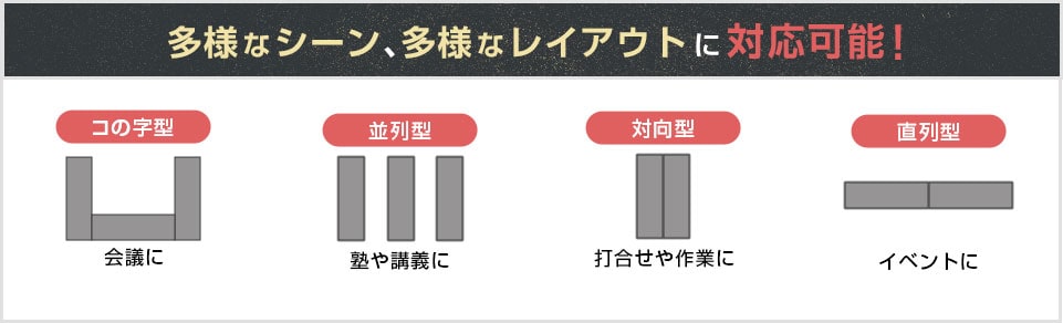 オフィスでの会議やイベントなど、マルチなシチュエーションで活躍!