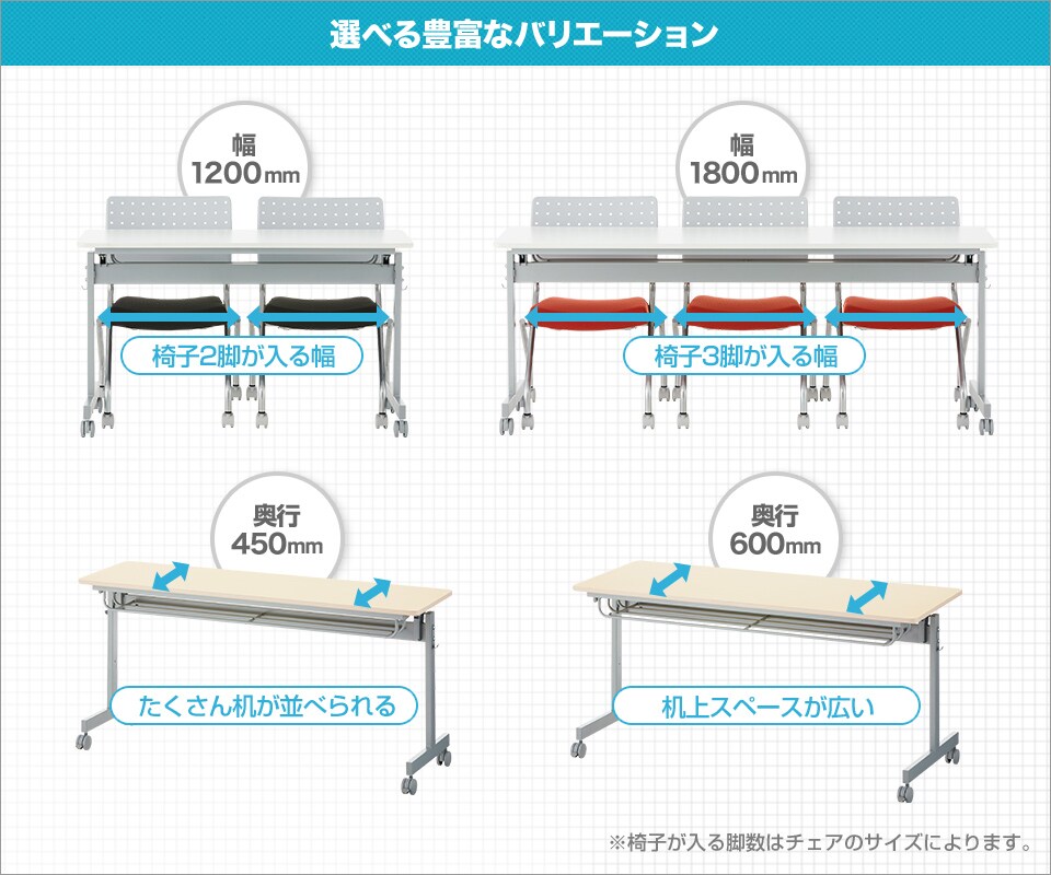 選べる豊富なサイズバリエーション