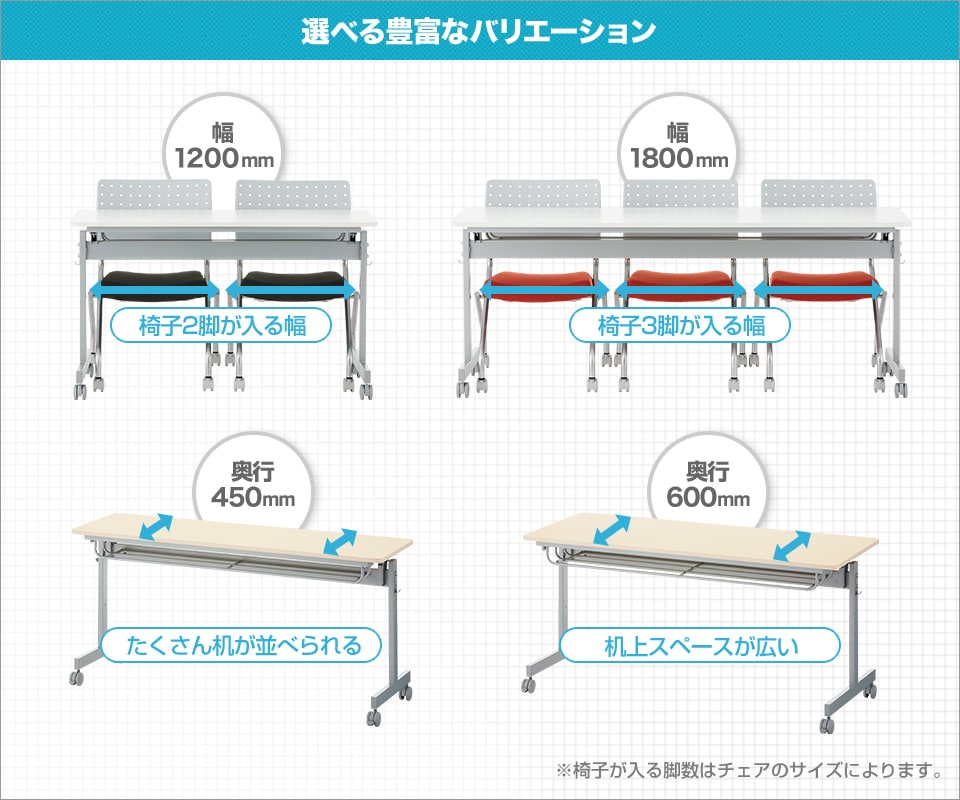 選べる豊富なサイズバリエーション