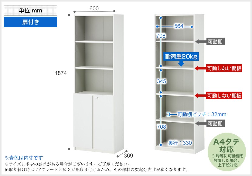 PESPA-CB-5TR-2DR 商品サイズ1