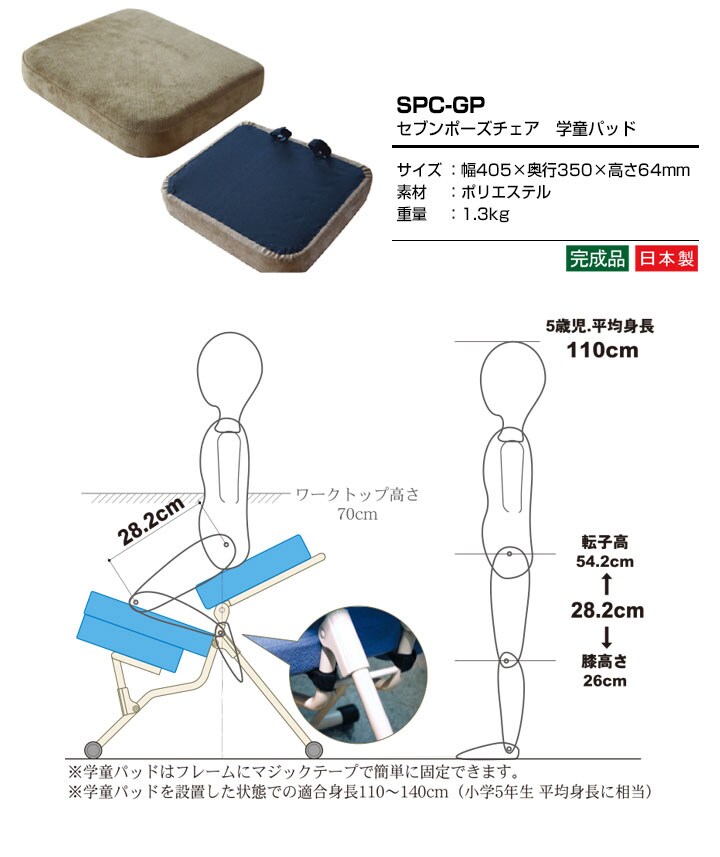 小さいお子さまの猫背姿勢が習慣になる前にセブンポーズチェアに座って自然で美しい座姿勢を習慣づけましょう。