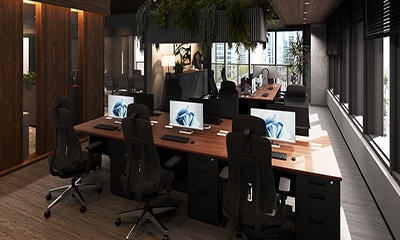 【30坪・11人用】集中して働きやすい小規模おしゃれオフィス