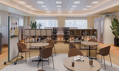 【60坪・15人用】集中と対話が交差するおしゃれなモダンオフィス