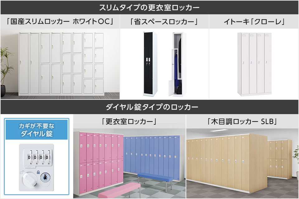 スーパーやデパート、飲食店やホテルなど、小売りやサービス業向けのロッカー