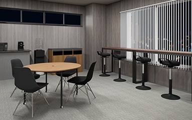 【約40坪・10人用】ローパーテーションで集中力を高める、おしゃれで快適な小規模オフィス