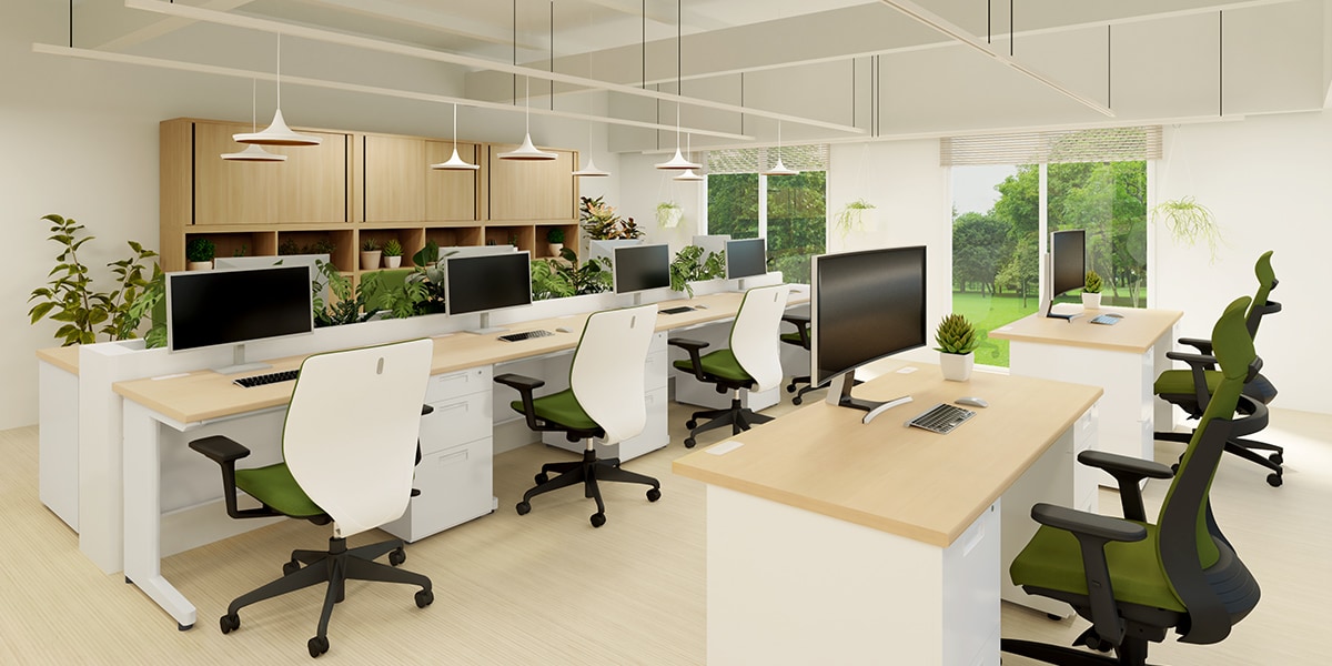 【約20坪・10人用】ナチュラルで温もりある、おしゃれな小規模オフィスレイアウト