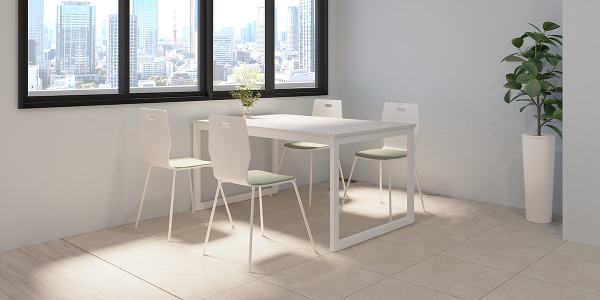 【約25坪・10人用】開放感と清潔感あふれるホワイト基調のおしゃれオフィス