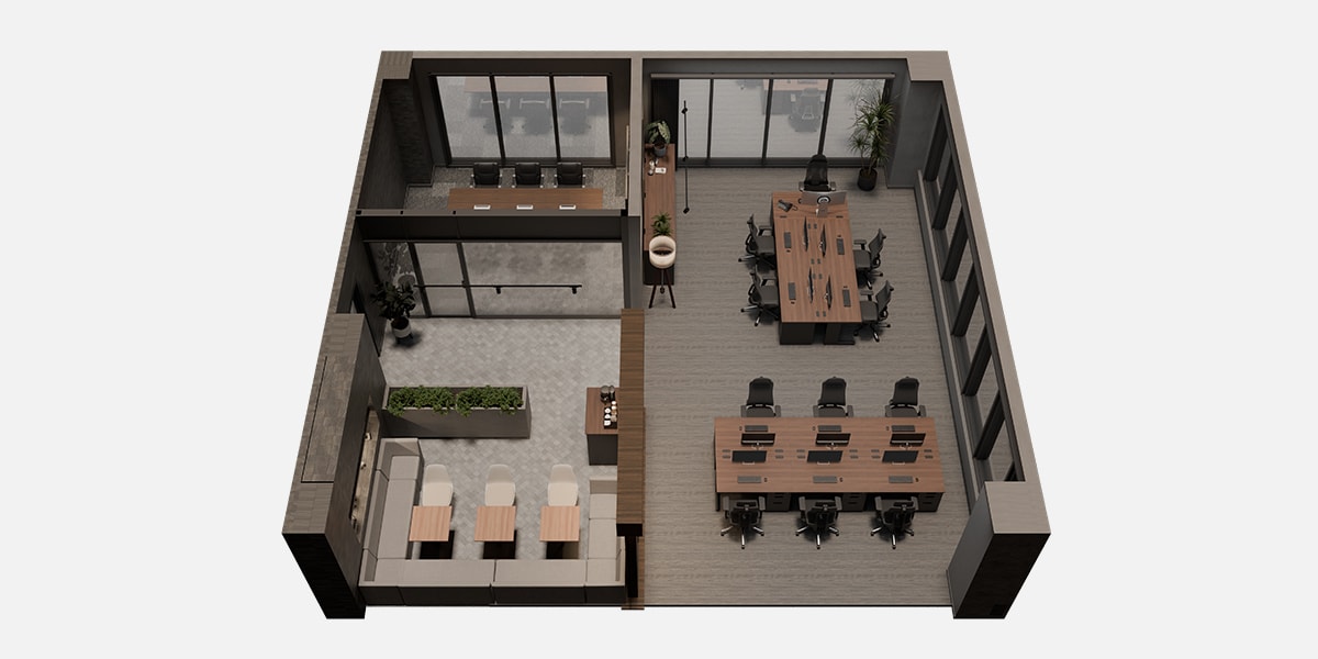 【30坪・11人用】集中して働きやすい小規模おしゃれオフィス