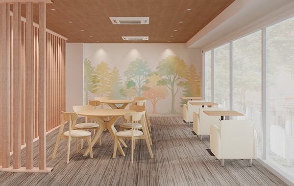 【50坪・13人用】没入感を叶える固定席向けオフィスレイアウト