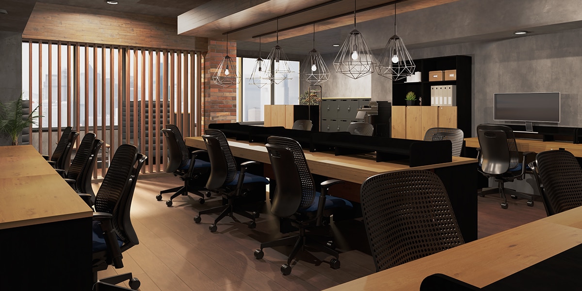 【約30坪・15人用】味わい深いブルックリン風のおしゃれオフィス