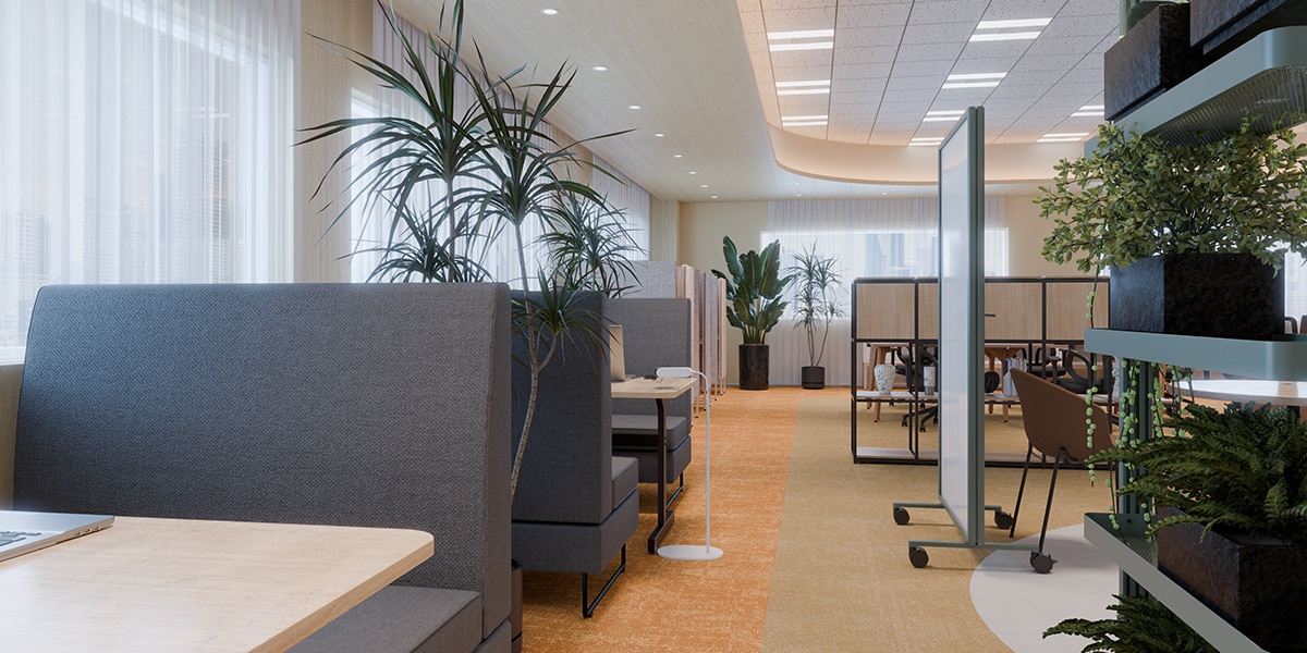 【60坪・15人用】集中と対話が交差するおしゃれなモダンオフィス