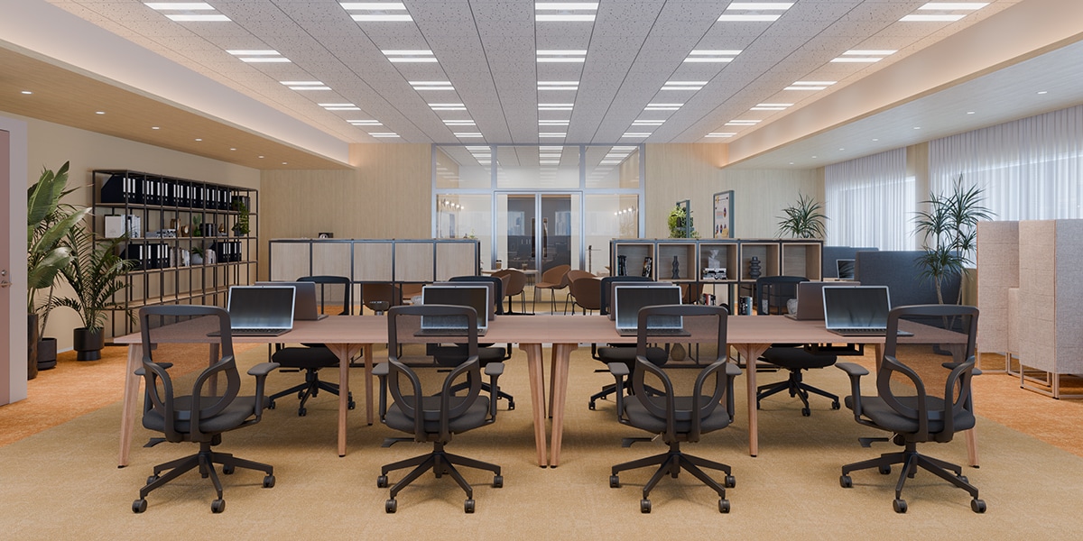 【60坪・15人用】集中と対話が交差するおしゃれなモダンオフィス