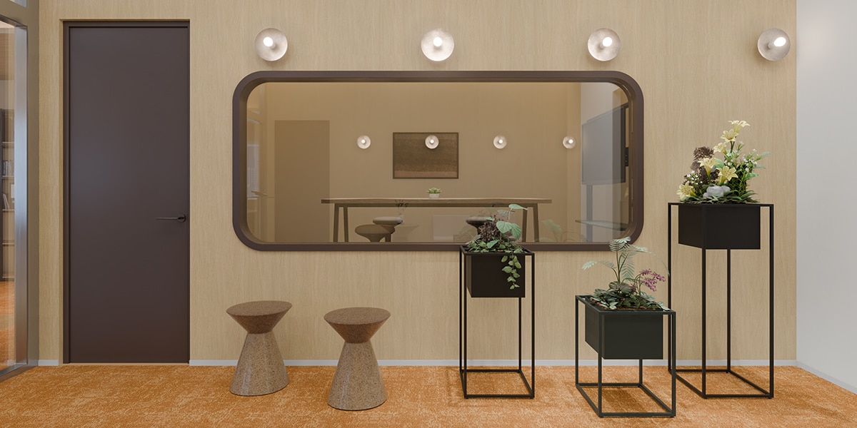 【60坪・15人用】集中と対話が交差するおしゃれなモダンオフィス