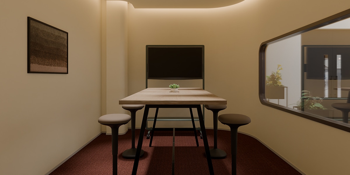 【60坪・15人用】集中と対話が交差するおしゃれなモダンオフィス