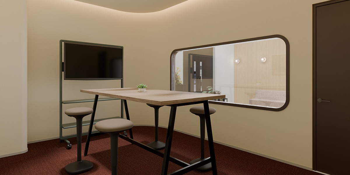 【60坪・15人用】集中と対話が交差するおしゃれなモダンオフィス