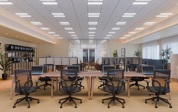 【60坪・15人用】集中と対話が交差するおしゃれなモダンオフィス