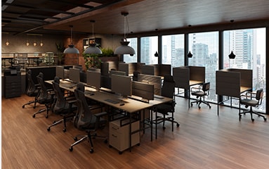 【65坪・20人用】気分とタスクで座席を選べる“居心地のよい基地”を目指したABWオフィス