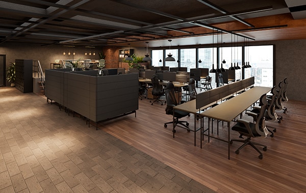 【65坪・20人用】気分とタスクで座席を選べる“居心地のよい基地”を目指したABWオフィス