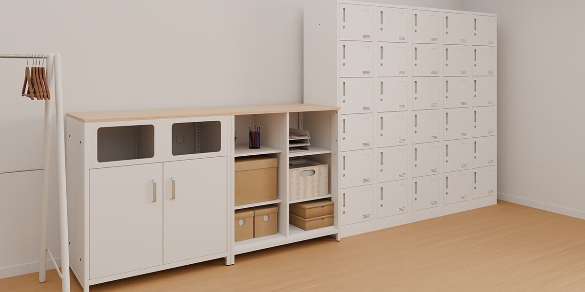 【17坪・20人用】スタッキングテーブルを用いたおしゃれな塾レイアウト